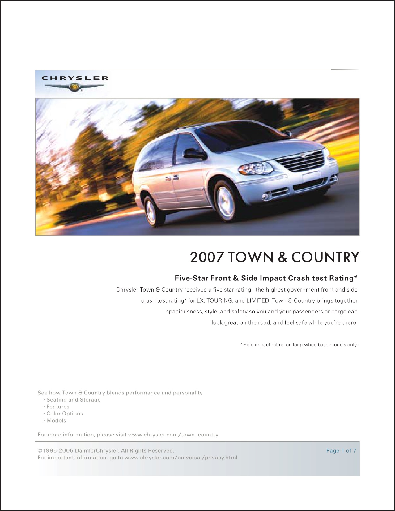 2007 Chrysler Town & Country Brochure